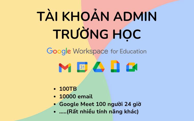 Tài khoản Admin Google Workspace Education Fundamentals có sẵn - hỗ trợ chuyển tên miền doanh nghiệp